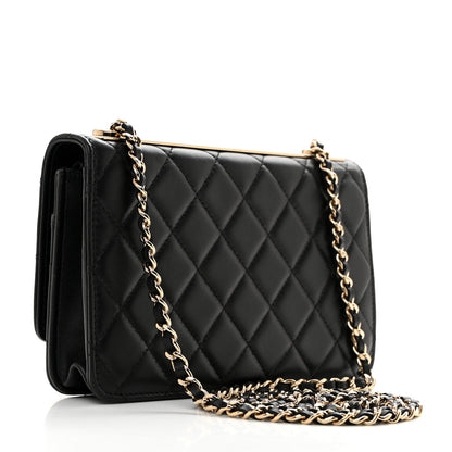 Chanel Lambskin Quilted Trendy CC Wallet On Chain WOC Black 3 of 12