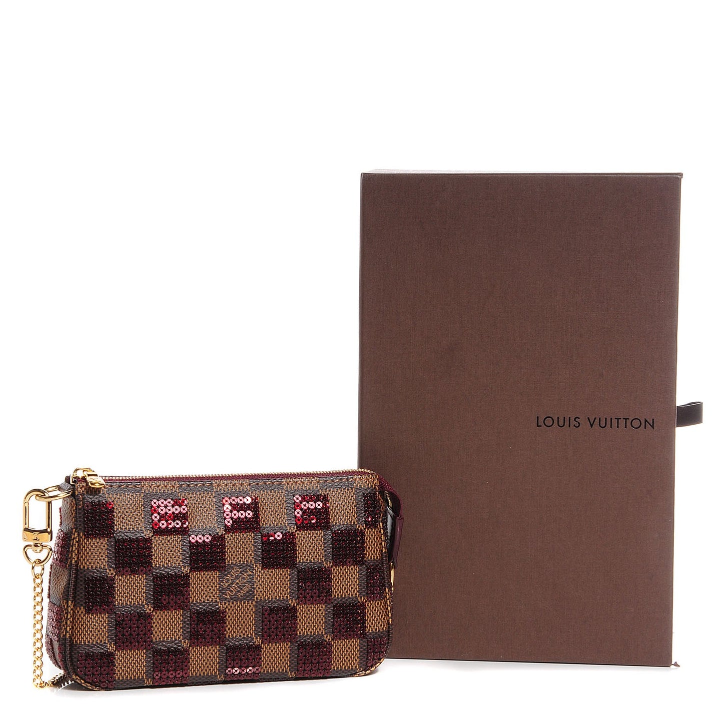Damier Paillettes Mini Pochette Accessories Red