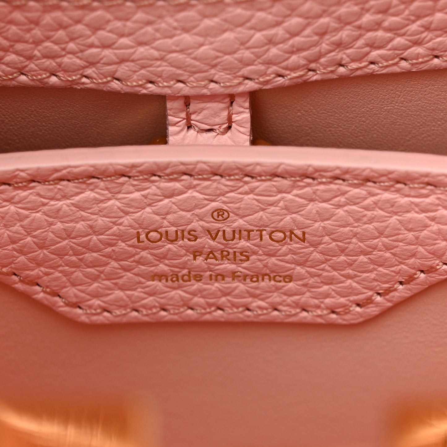 Taurillon Embroidered Vichy Capucines BB Light Pink