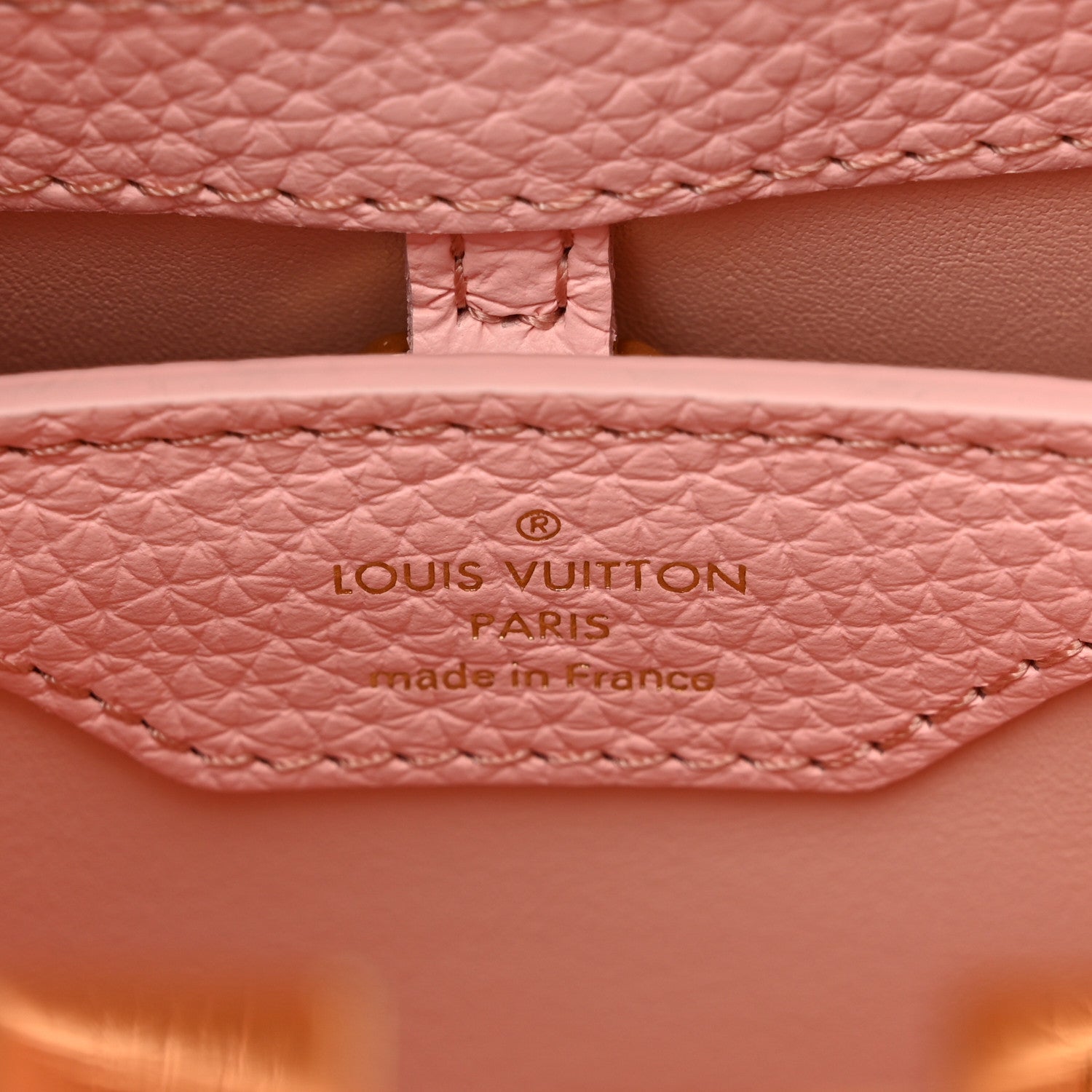 Louis Vuitton Taurillon Embroidered Vichy Capucines BB Light Pink 6 of 9