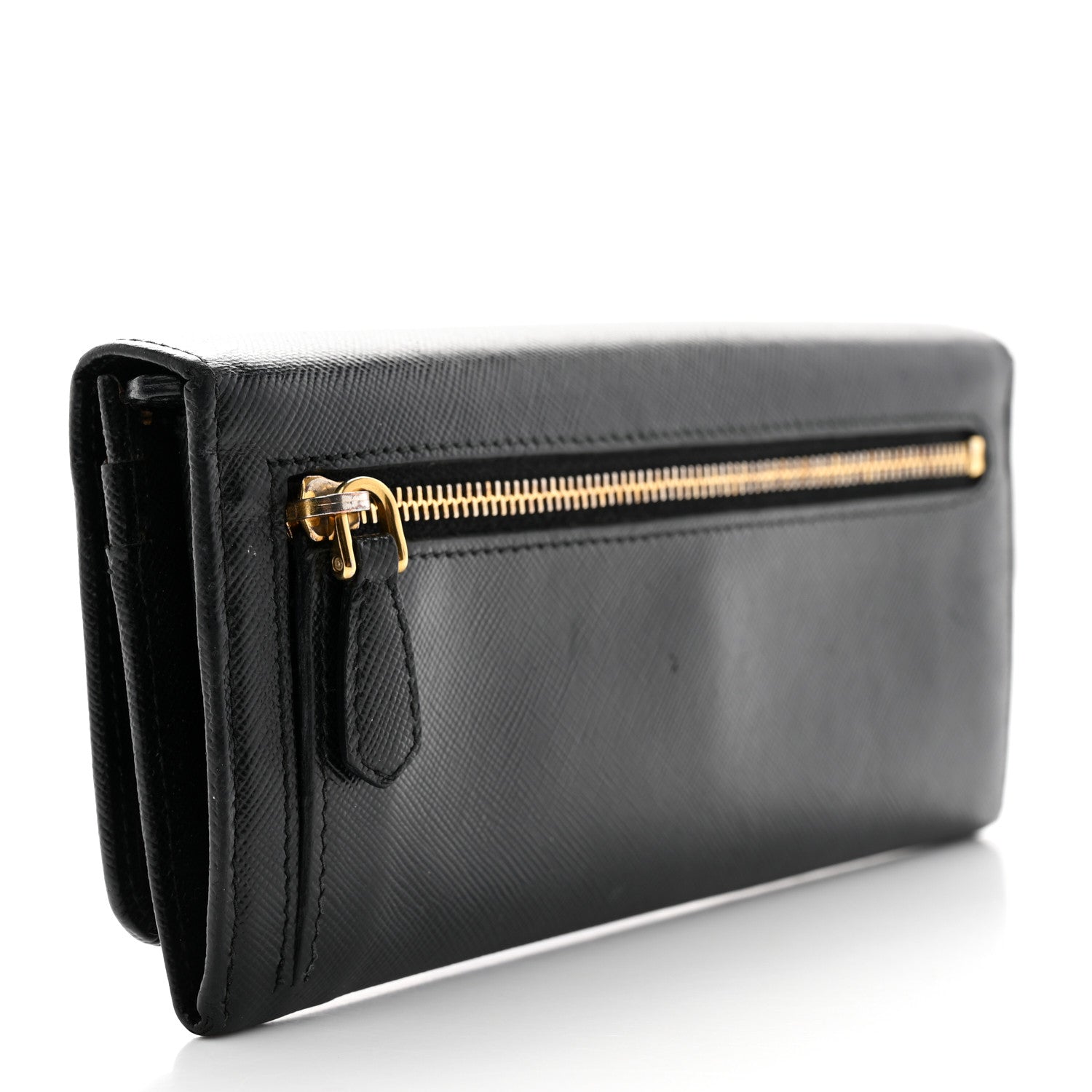 Prada Saffiano Bow Continental Wallet Black 3 of 11