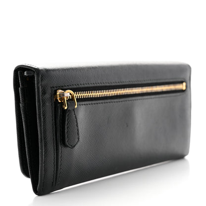 Prada Saffiano Bow Continental Wallet Black 3 of 11