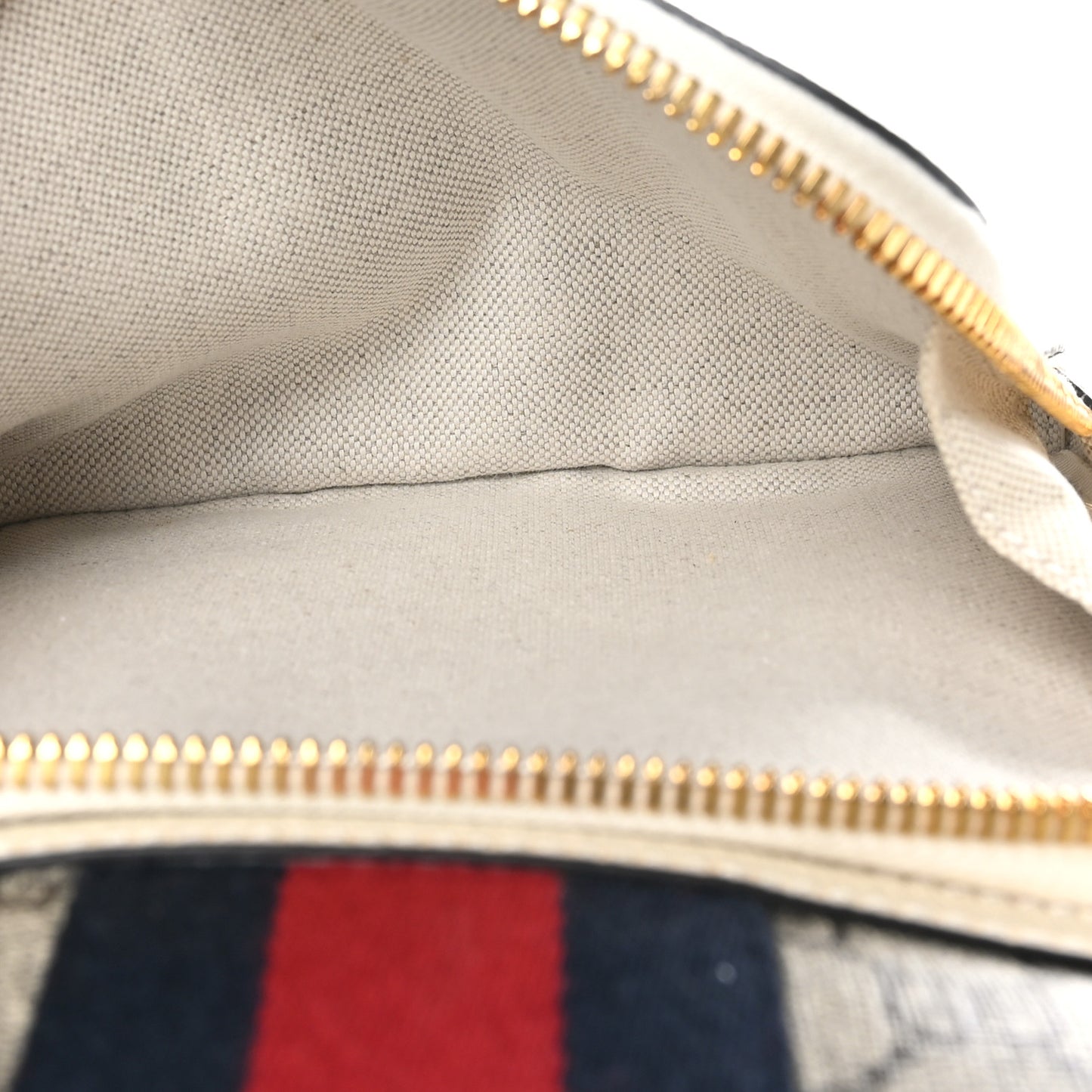 GG Supreme Monogram Textured Calfskin Web Small Ophidia Day Backpack Beige Ebony Mystic White