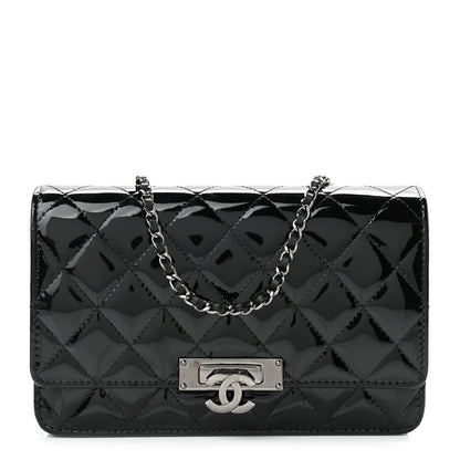 Chanel Patent Quilted Golden Class Wallet on Chain WOC Black 1 of 11