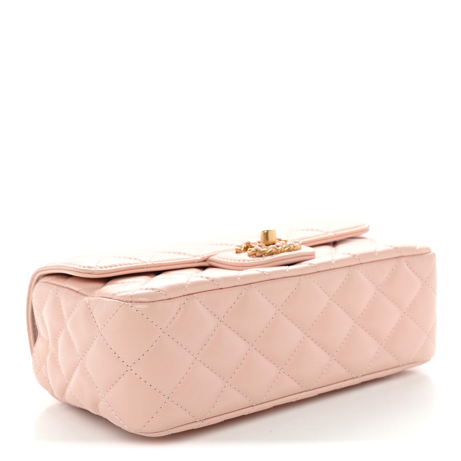 Chanel Lambskin Quilted Mini Strass On Top Flap Light Pink 3 of 10