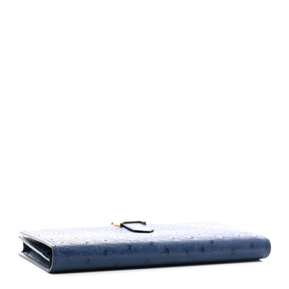 Hermes Ostrich Bearn Wallet Bleu Indigo 4 of 9
