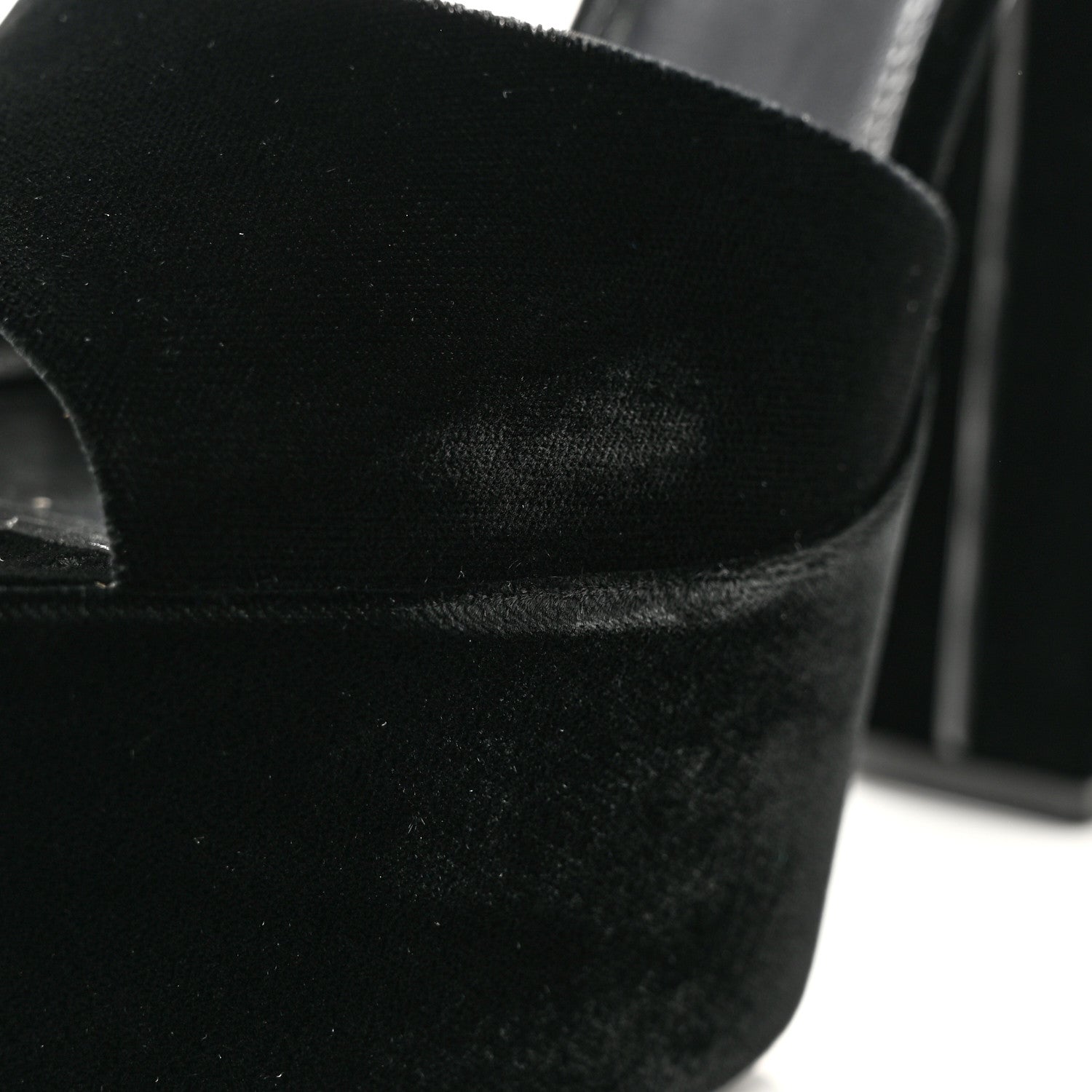 Saint Laurent Velvet Jodie Platform Sandals 38 Black 15 of 19