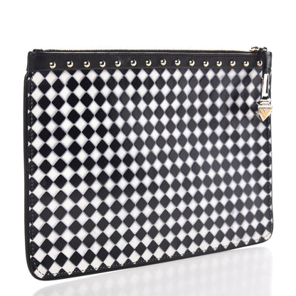 Givenchy Lambskin Medium Zip Pouch Black White 3 of 10