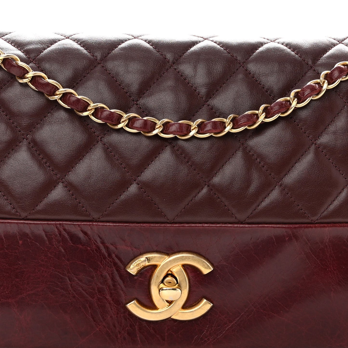Calfskin Quilted Jumbo Soft Elegance Flap Bordeaux