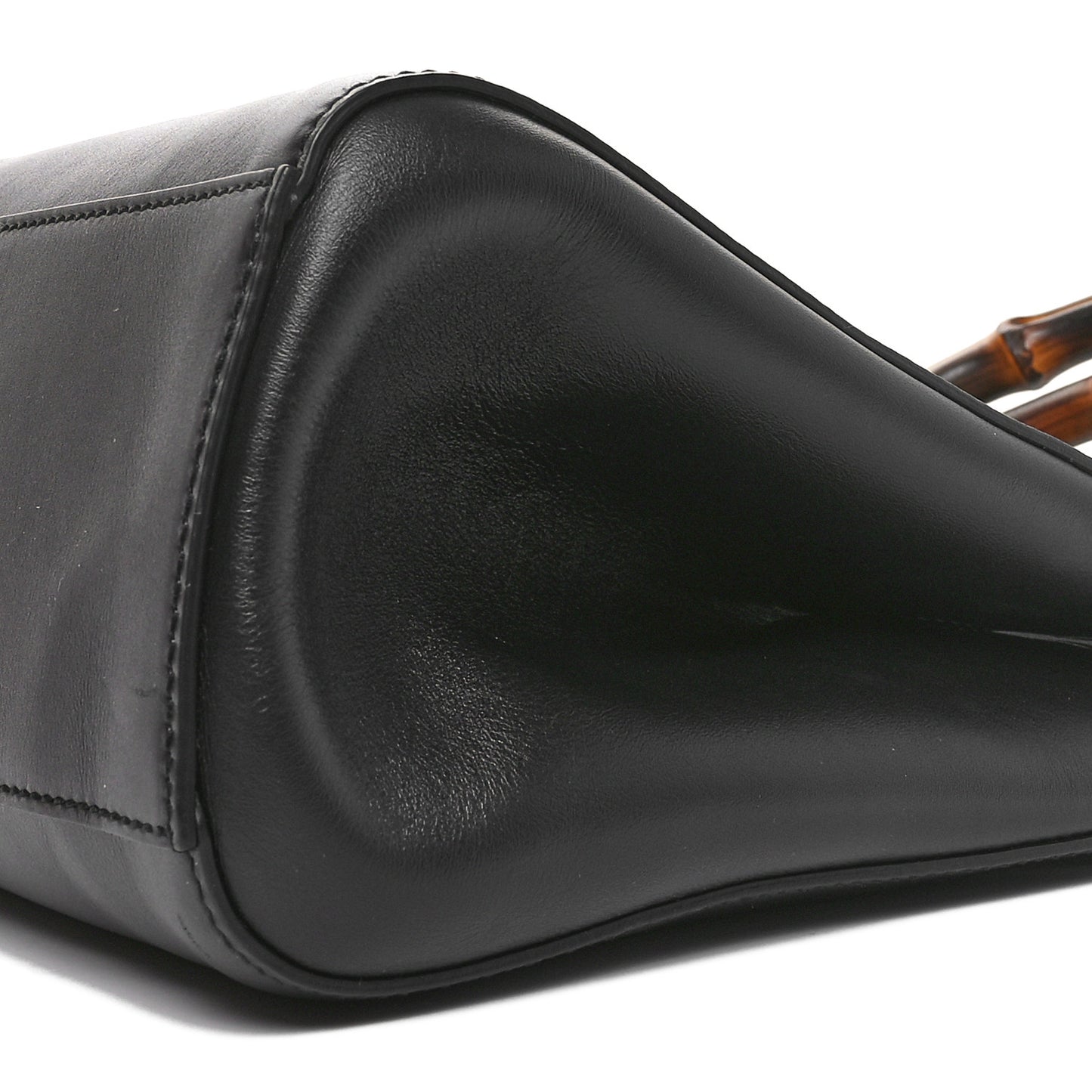 Nappa Bamboo Small Nymphaea Top Handle Bag Black