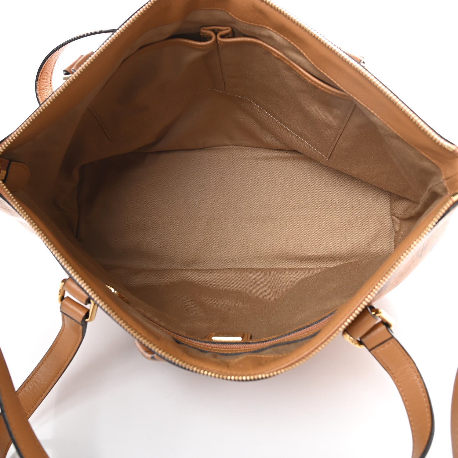 MCM Visetos Medium Essentials Shopper Tote Cognac 5 of 12