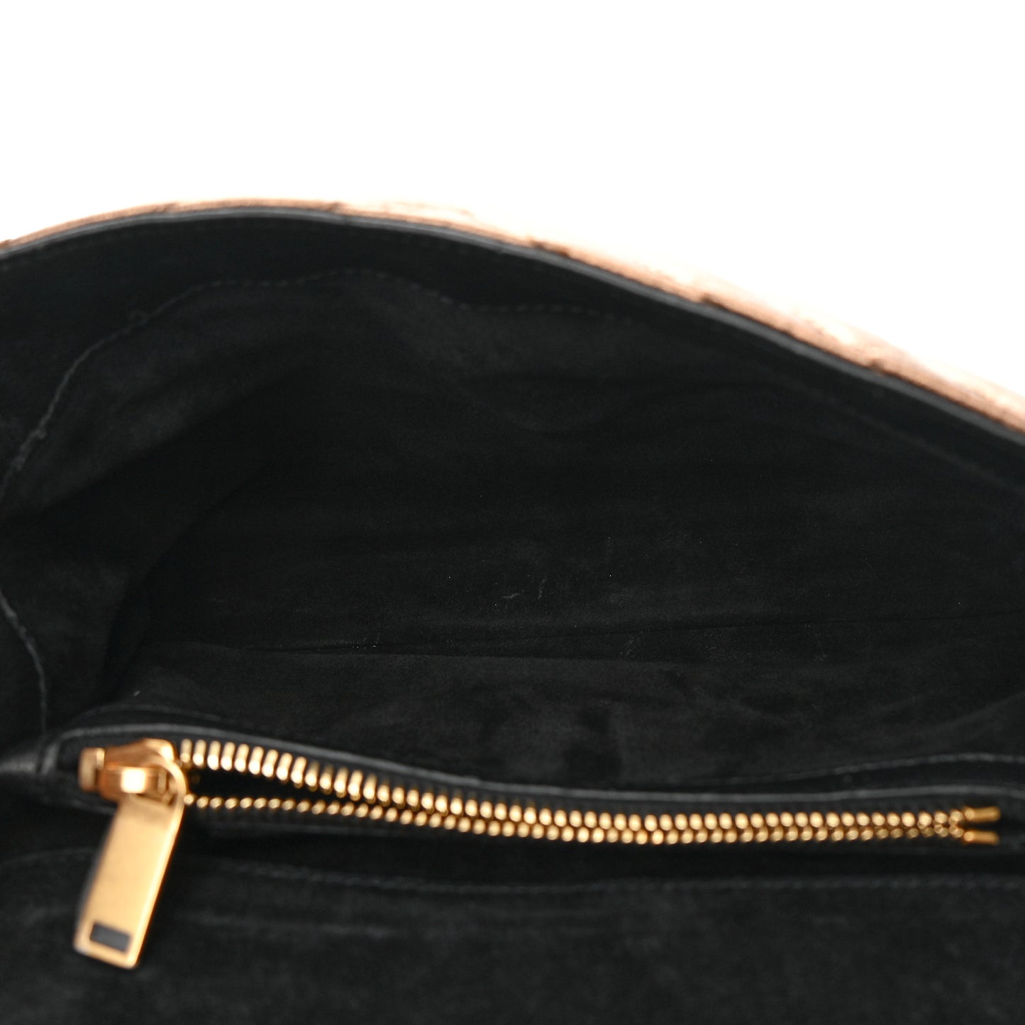 Metallic Cracked Calfskin Matelasse Monogram Medium College Bag Copper