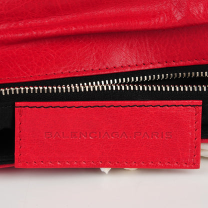 Balenciaga Agneau Giant 12 Silver Hardware Envelope Clutch Rouge Cardinal 5 of 7