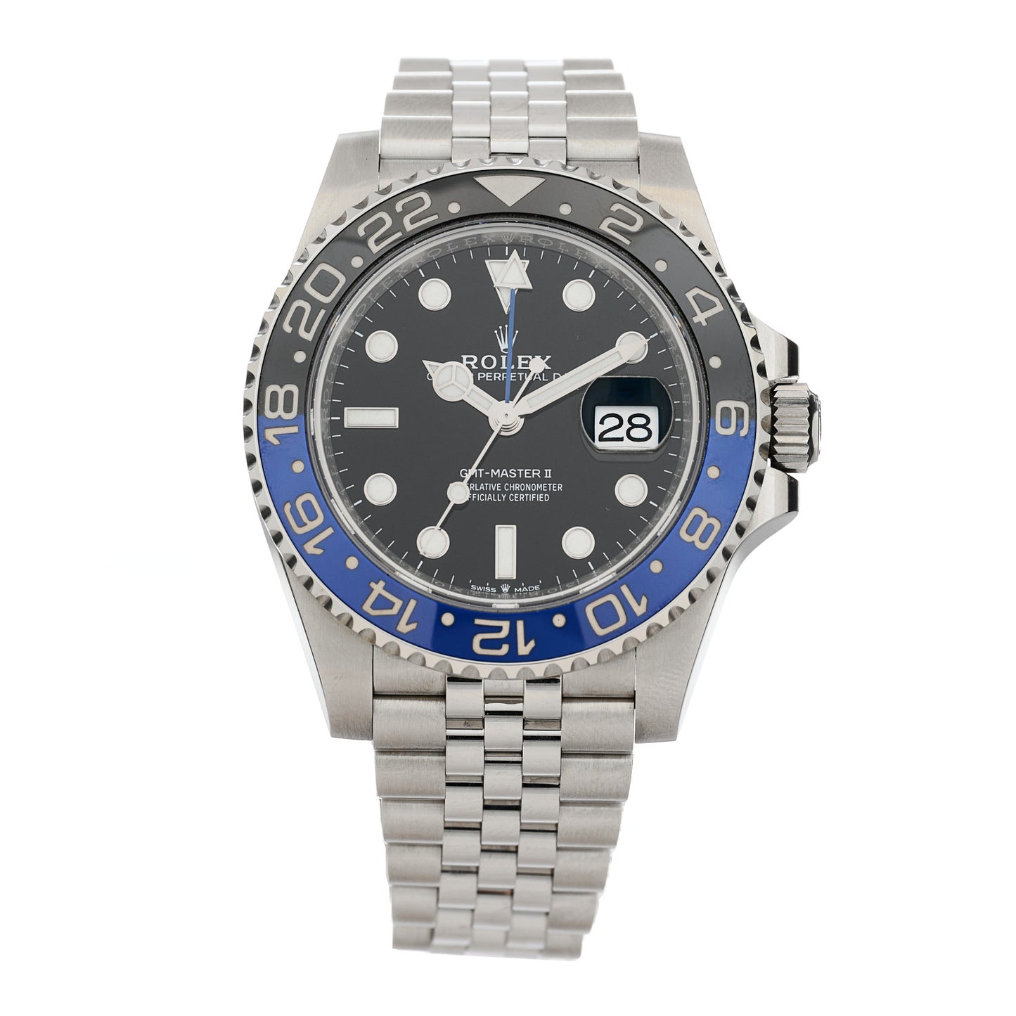 Stainless Steel 40mm Oyster Perpetual Date GMT Master Ⅱ Batgirl Watch 126710BLNR