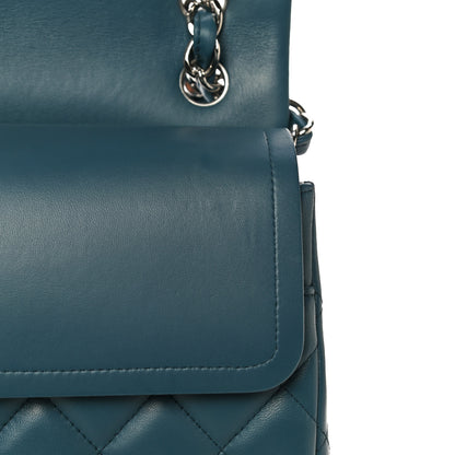 Chanel Lambskin Quilted Jumbo Double Flap Blue 10 of 19