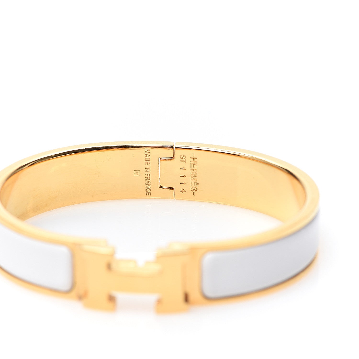 Hermes Enamel Narrow Clic Clac H Bracelet PM White 3 of 5