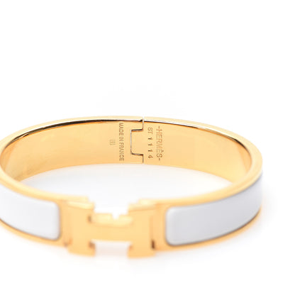 Hermes Enamel Narrow Clic Clac H Bracelet PM White 3 of 5