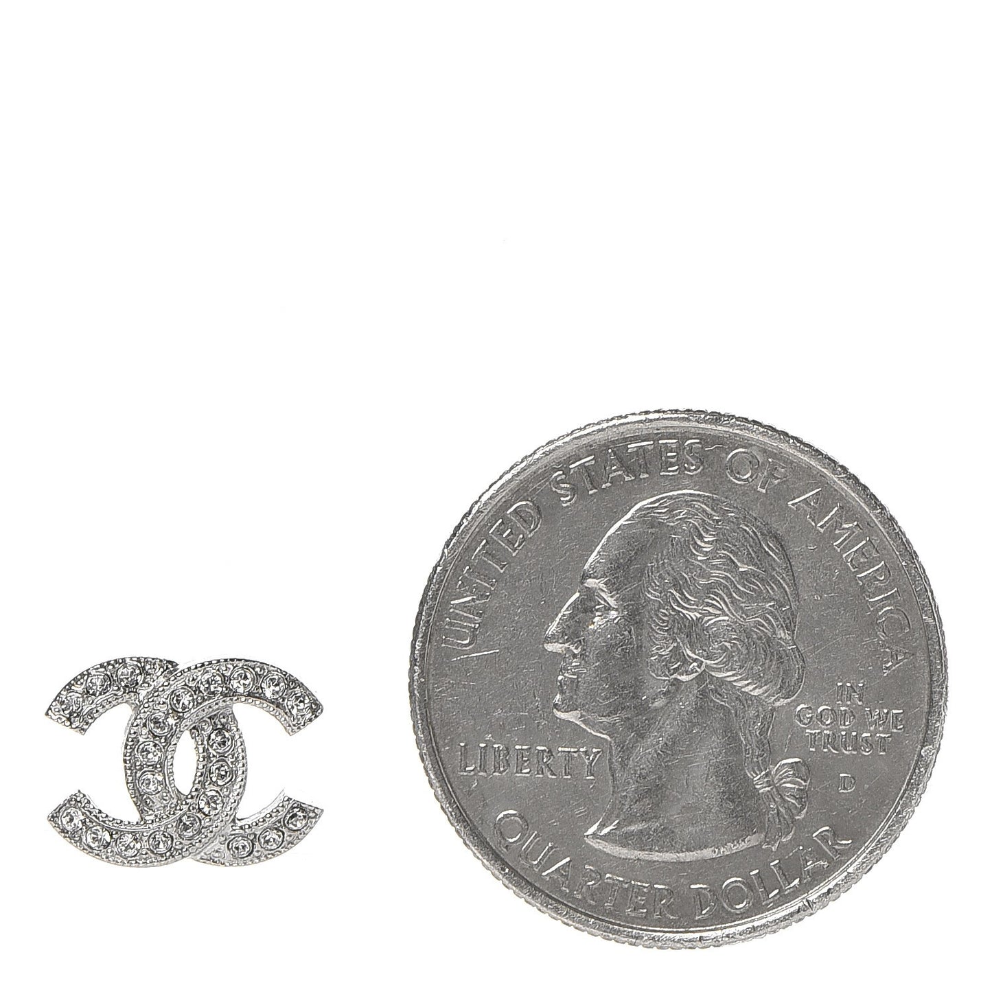 Crystal CC Earrings Silver