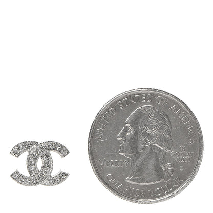 Chanel Crystal CC Earrings Silver 2 of 4