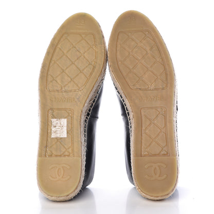 Chanel Lambskin CC Espadrilles 38 Black 5 of 9