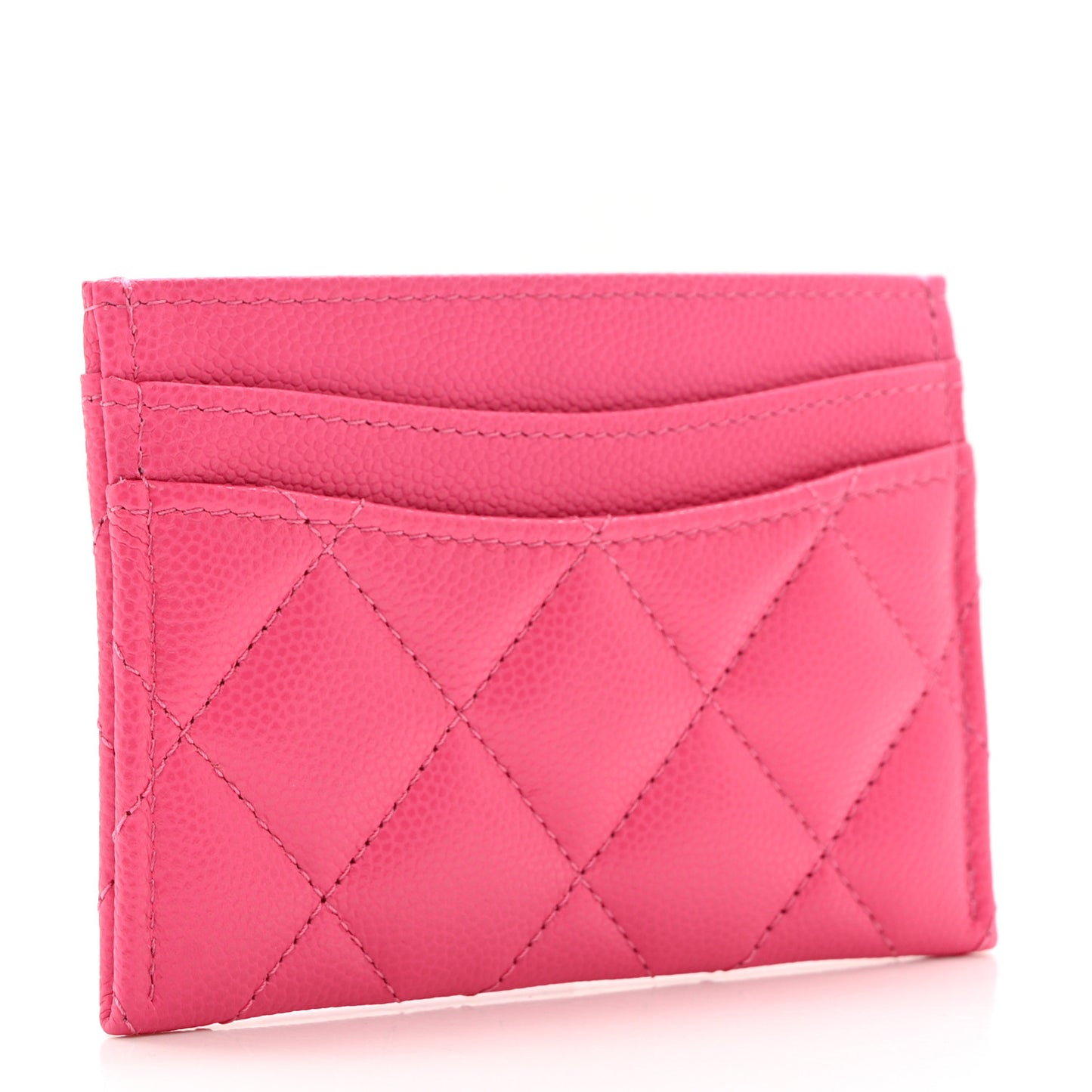 Caviar Quilted Card Holder Pink