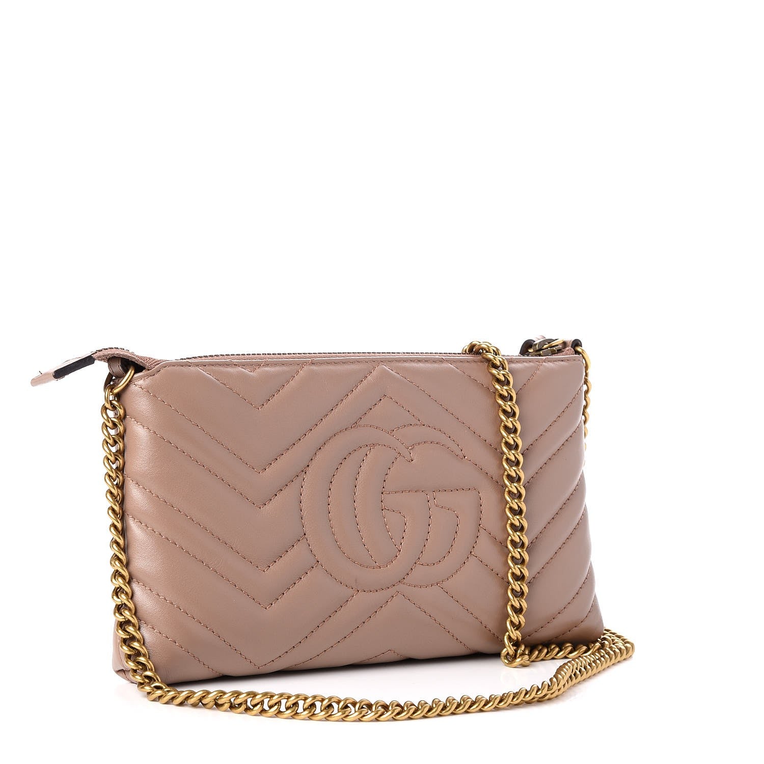 Gucci Calfskin Matelasse Mini GG Marmont Chain Bag Porcelain Rose 3 of 8