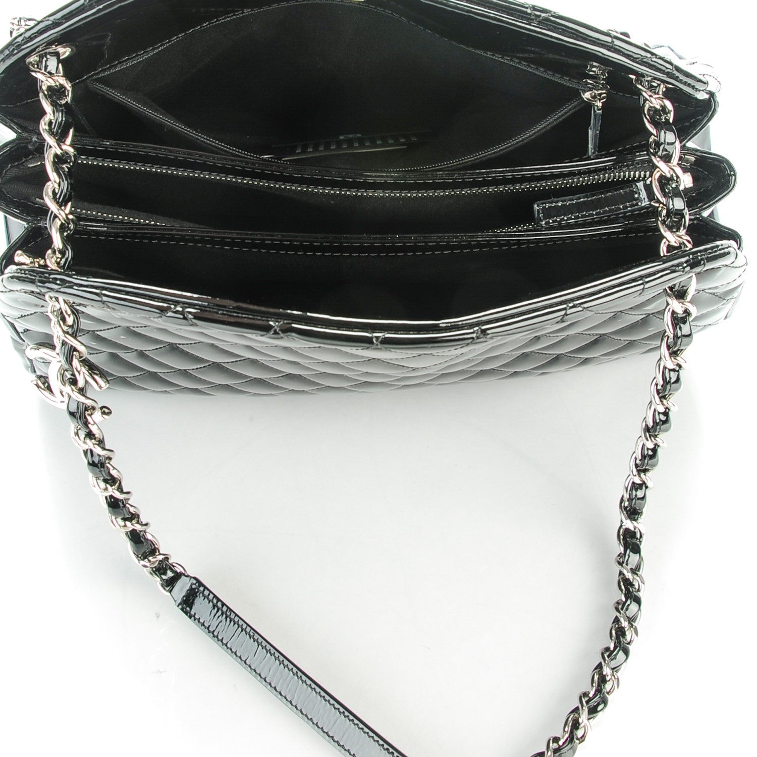 Chanel Patent Quilted Large Just Mademoiselle Bowling Bag Black 5 of 7