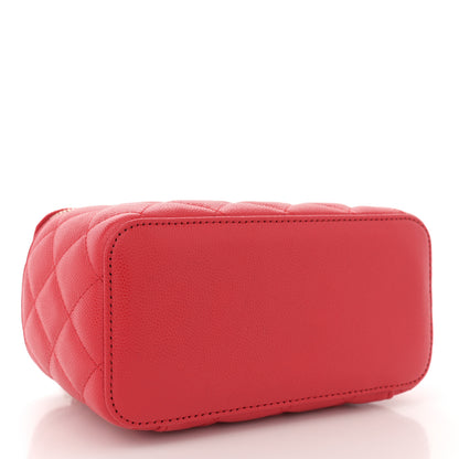 Chanel Caviar Quilted Small Vanity Case With Chain Red 4 of 11