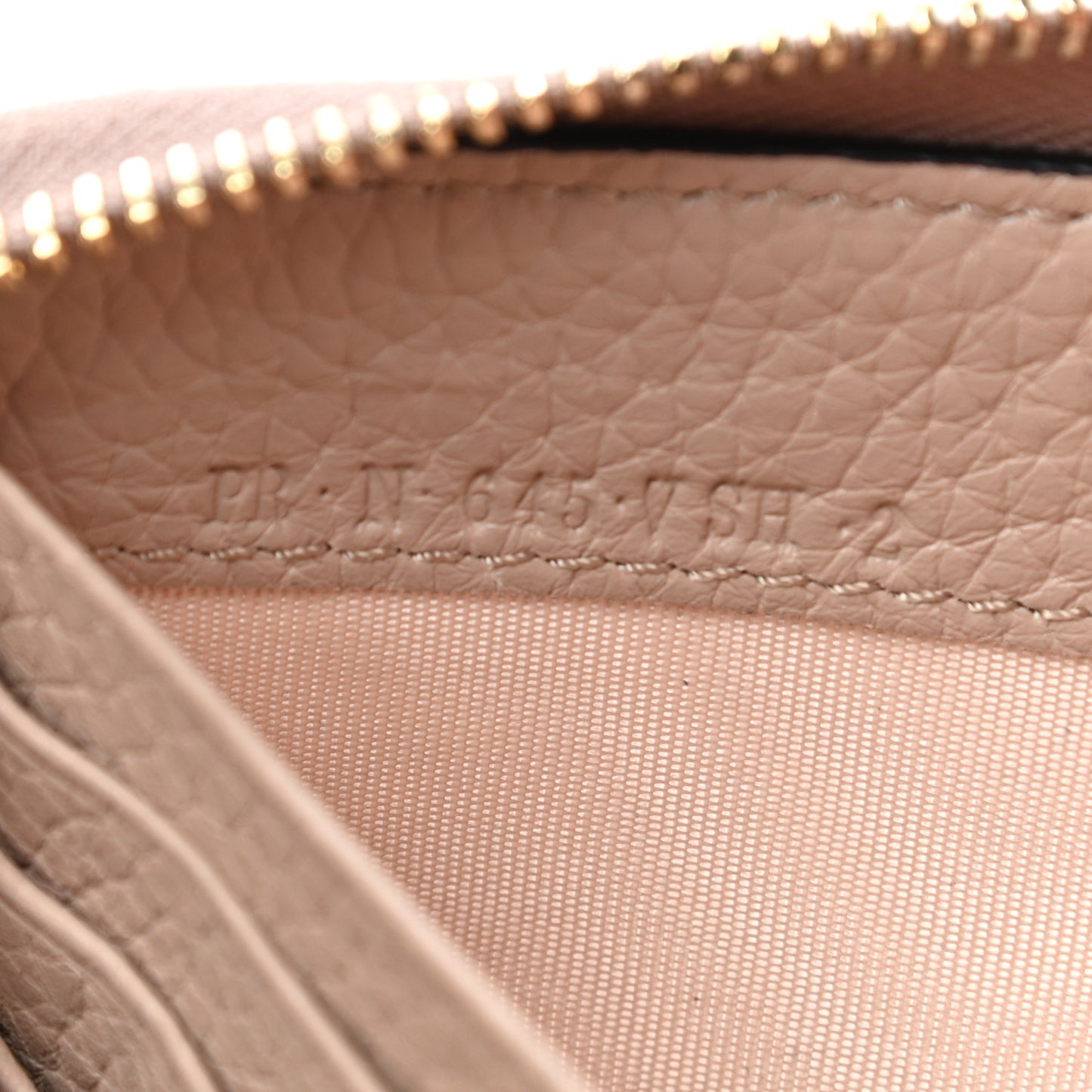 Pebbled Calfskin Rockstud Zip Around Wallet Poudre
