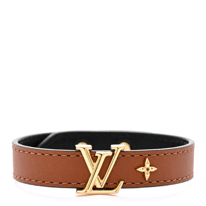 Louis Vuitton Calfskin LV Iconic Bracelet 17 Tan 1 of 7