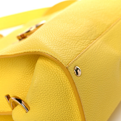 Salvatore Ferragamo Calfskin Sofia Gancini Satchel Yellow 11 of 24