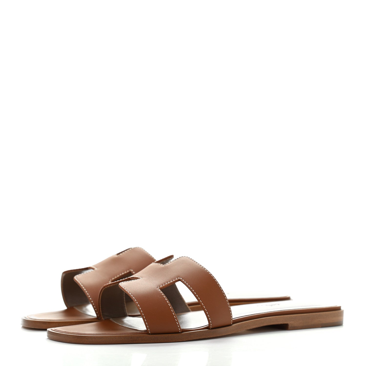 Hermes Box Calfskin Oran Sandals 40 Gold 3 of 11
