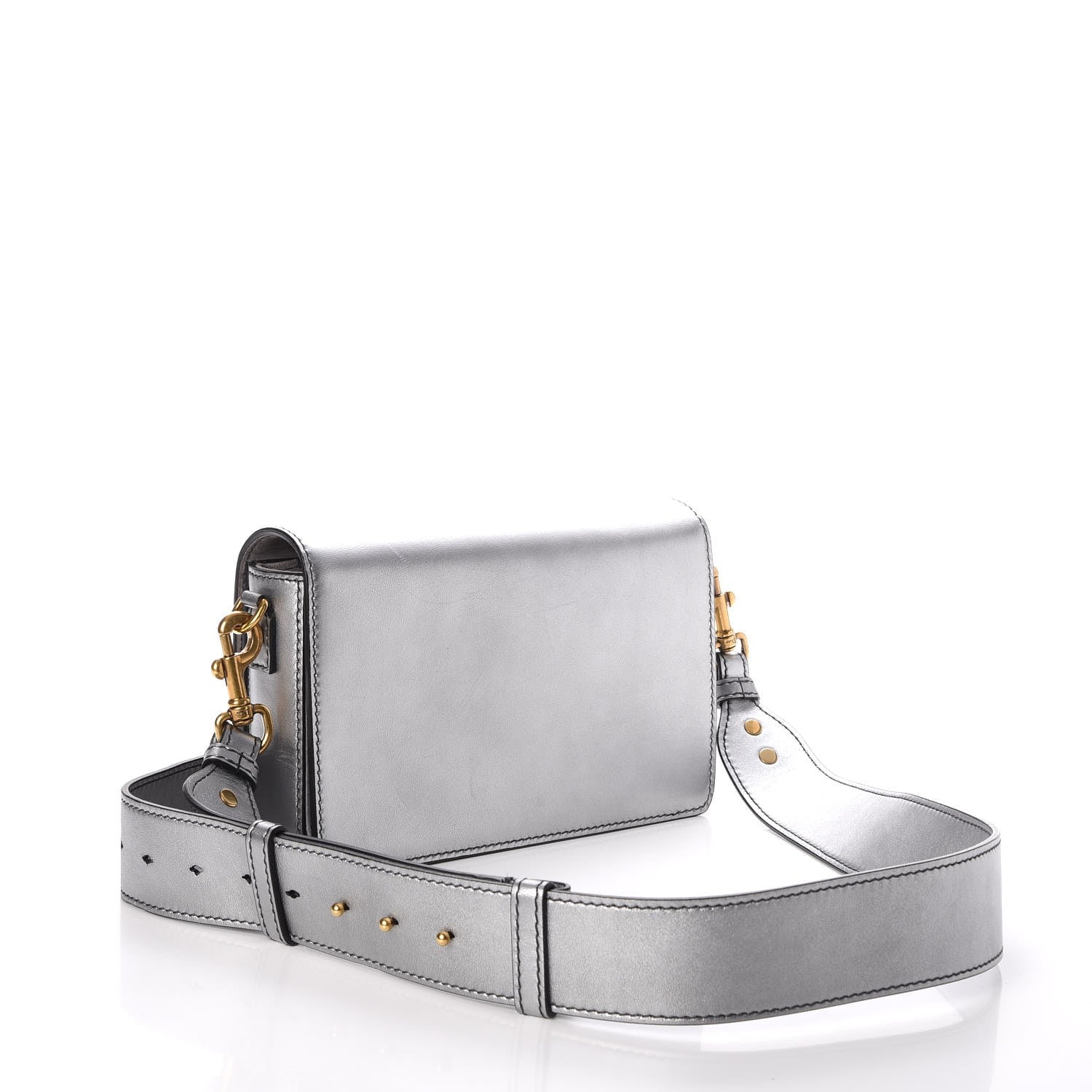 Christian Dior Metallic Smooth Calfskin Dio(r)evolution Flap Bag Silver 3 of 9