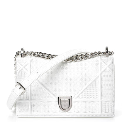 Christian Dior Patent Micro-Cannage Small Diorama Flap Bag White 1 of 8