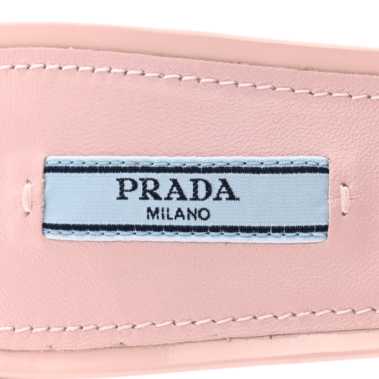 Prada Plexiglass Vernice Metal Triangle Logo 65mm Slide Sandals 41 Alabastro 6 of 7