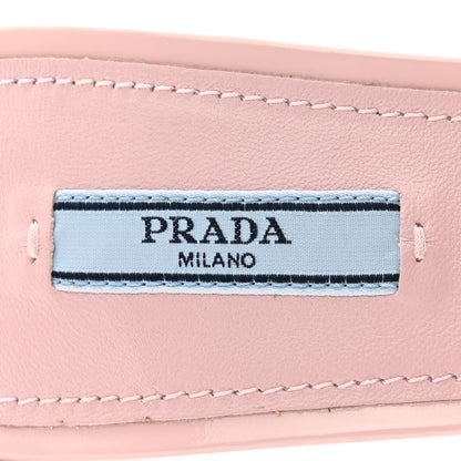 Prada Plexiglass Vernice Metal Triangle Logo 65mm Slide Sandals 41 Alabastro 6 of 7