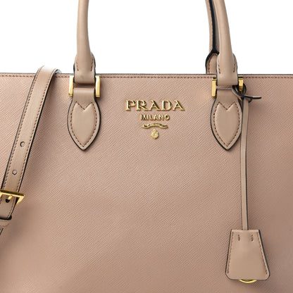 Prada Saffiano Soft Calfskin Large Zippered Tote Cammeo 10 of 10