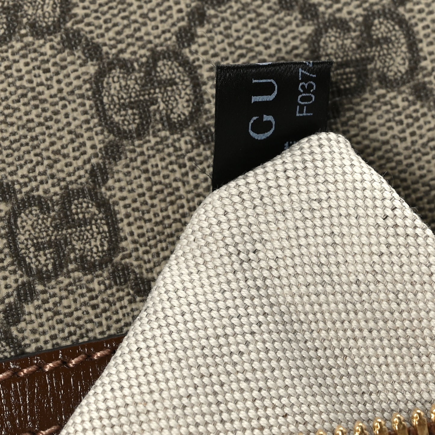 GG Supreme Monogram Azalea Calfskin Retro Interlocking G Flat Messenger Bag Beige Ebony Brown Sugar