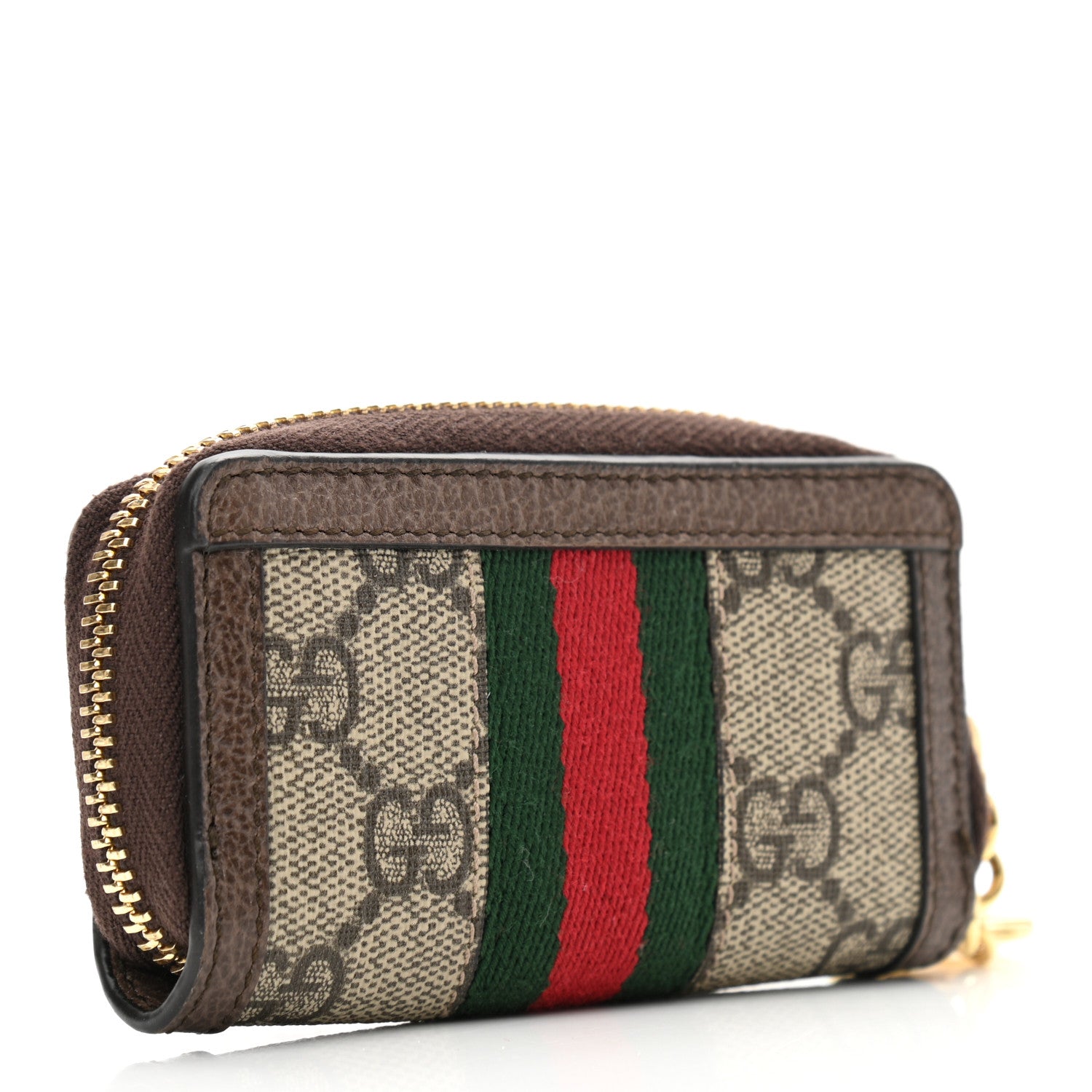 Gucci GG Supreme Monogram Web Ophidia Zip Around Key Case Beige New Acero 3 of 7