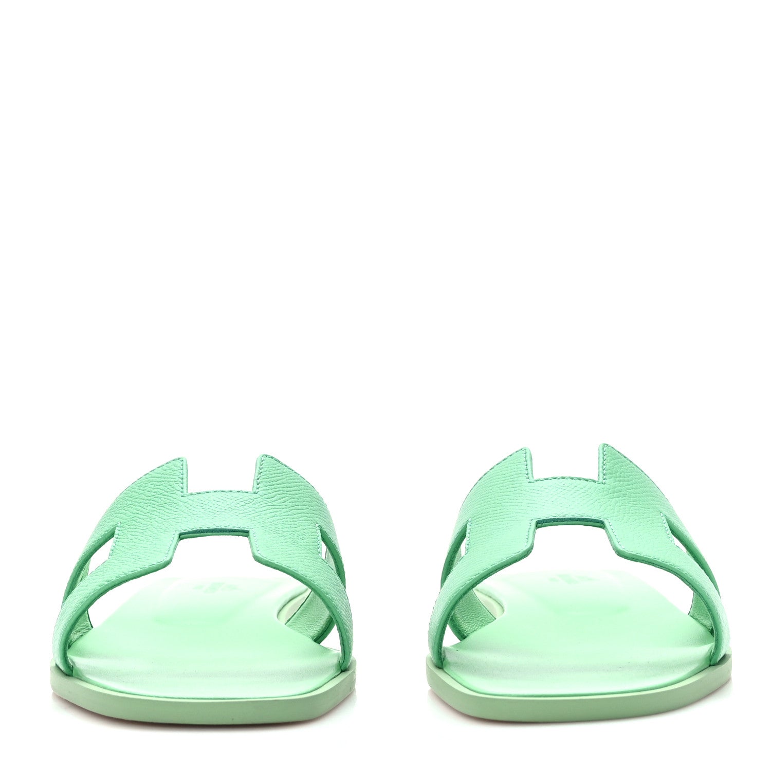 Hermes Epsom Oran Sandals 39 Vert Pomme 2 of 9