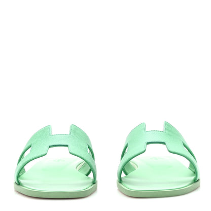 Hermes Epsom Oran Sandals 39 Vert Pomme 2 of 9