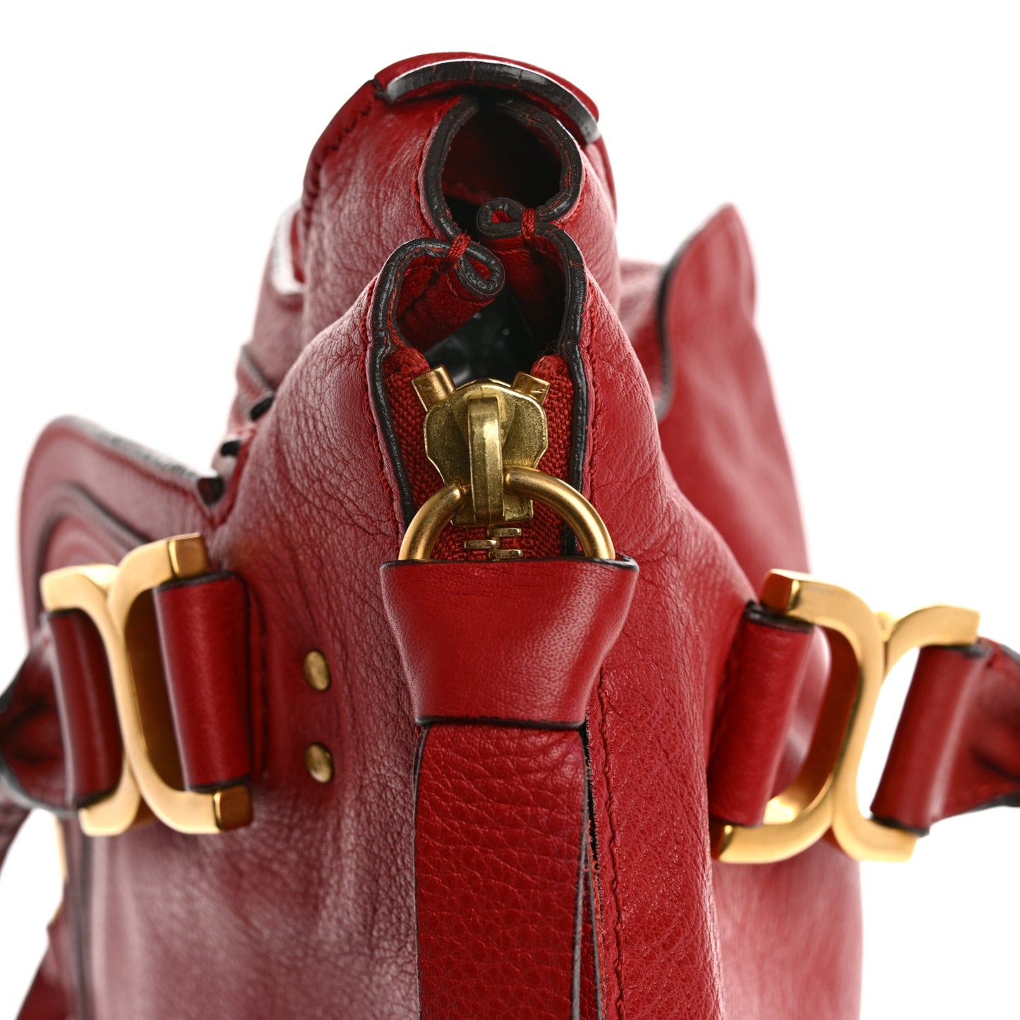 Calfskin Medium Marcie Satchel Ruby