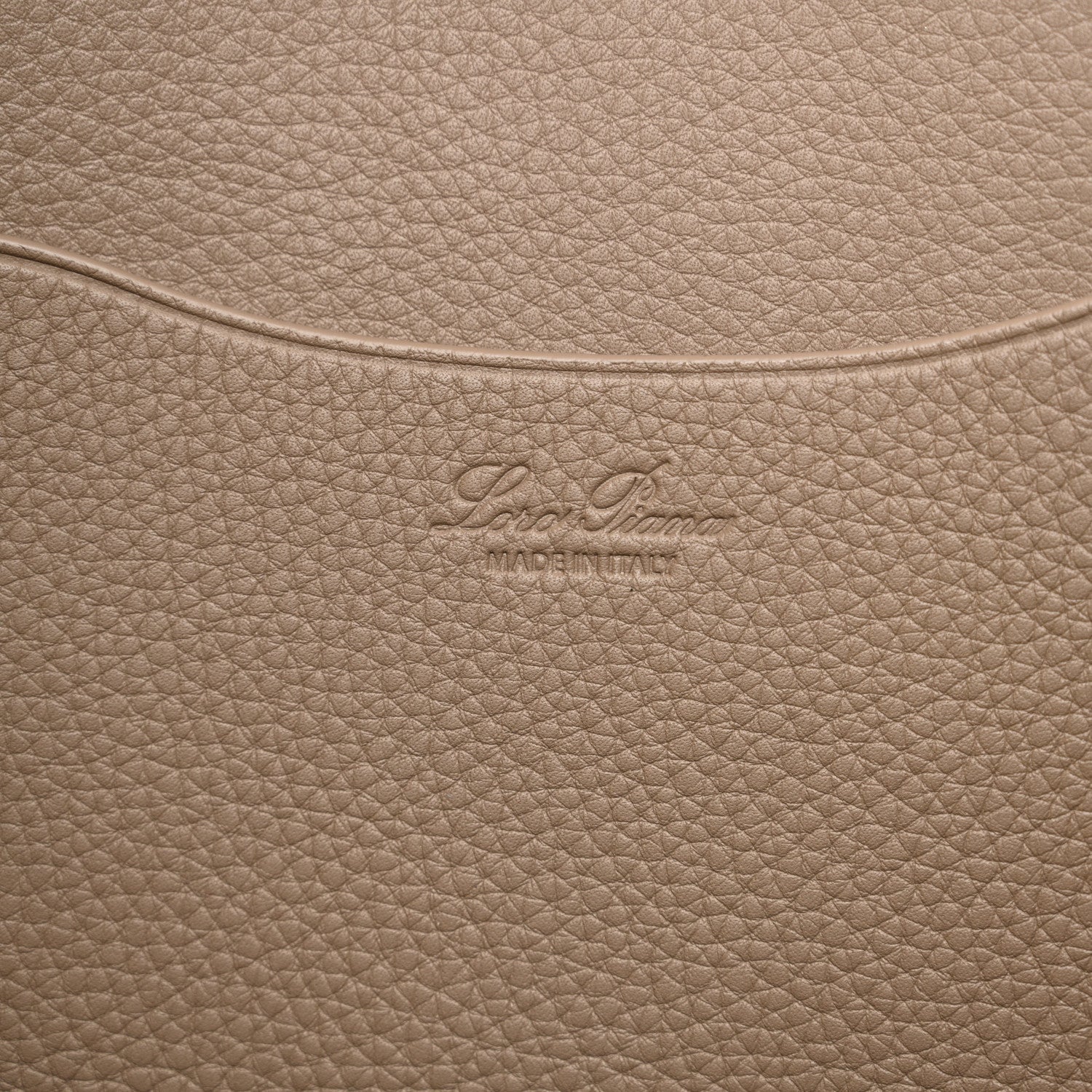 Loro Piana Grained Calfskin Small Beam Tote Warm Mastic 6 of 9