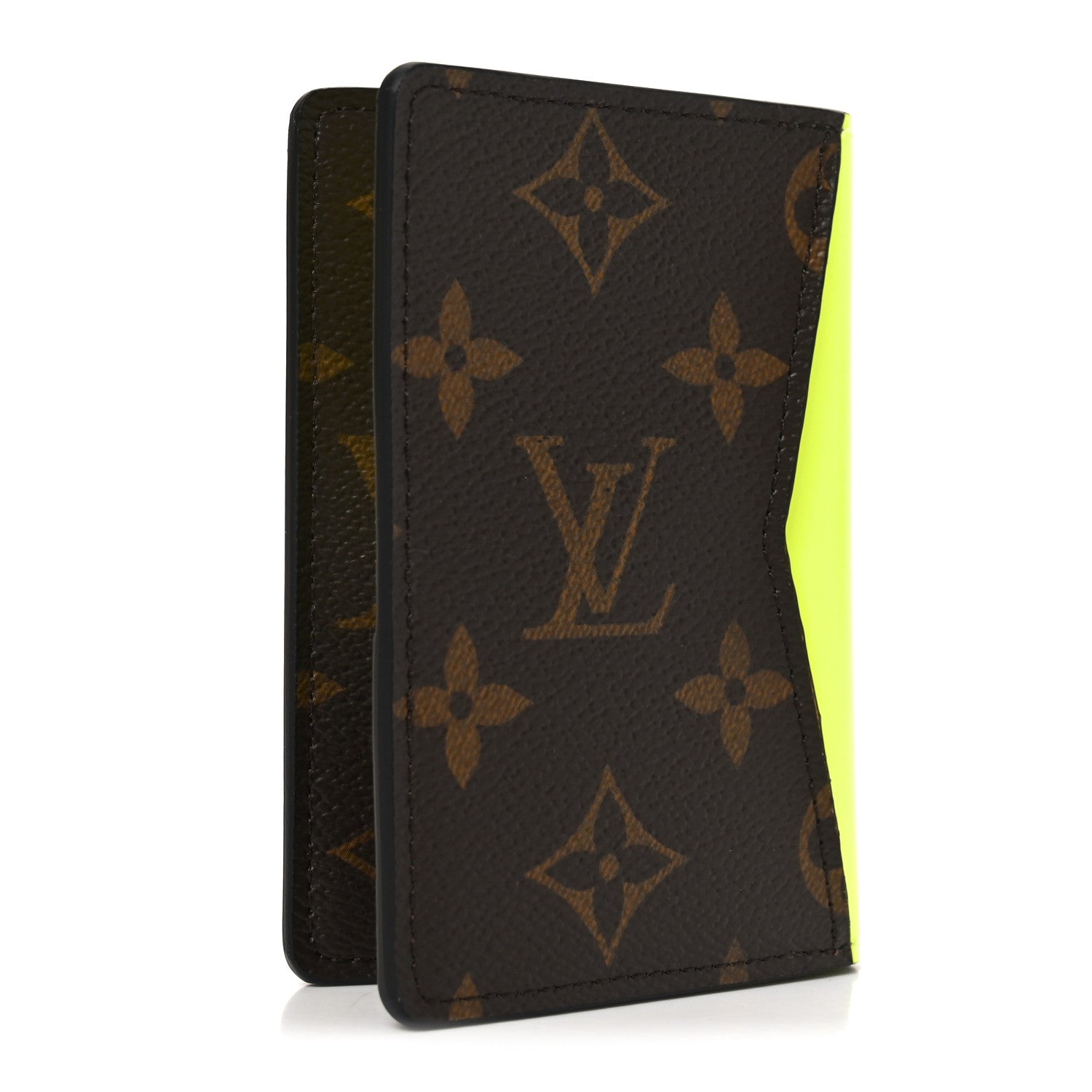 Louis Vuitton Monogram Macassar Pocket Organizer NM Florescent Yellow 3 of 7