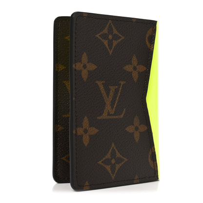 Louis Vuitton Monogram Macassar Pocket Organizer NM Florescent Yellow 3 of 7