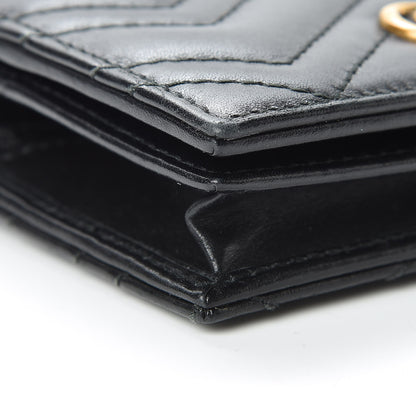 Gucci Calfskin Matelasse GG Marmont Card Case Wallet Black 8 of 11