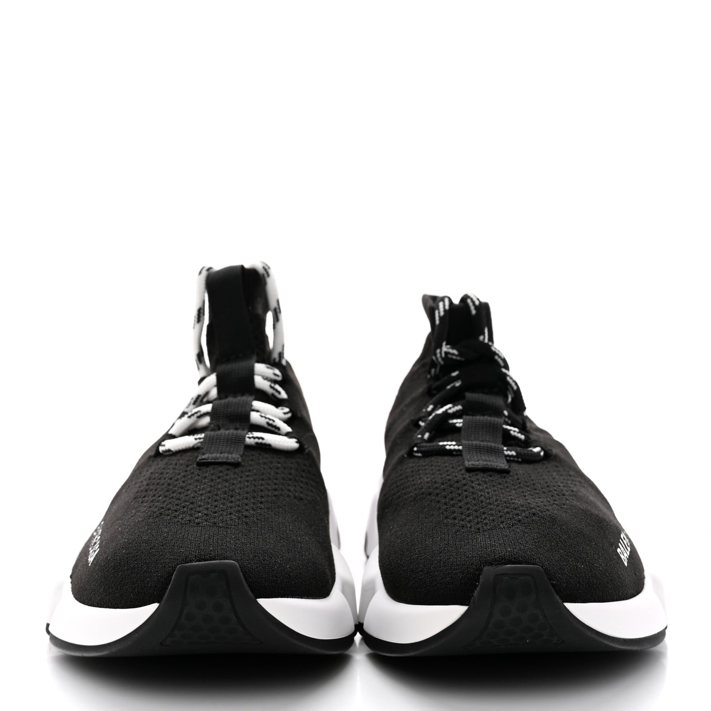 Recycled Knit Bi-Color Sole Womens Speed Lace Up Sneakers 37 Black White