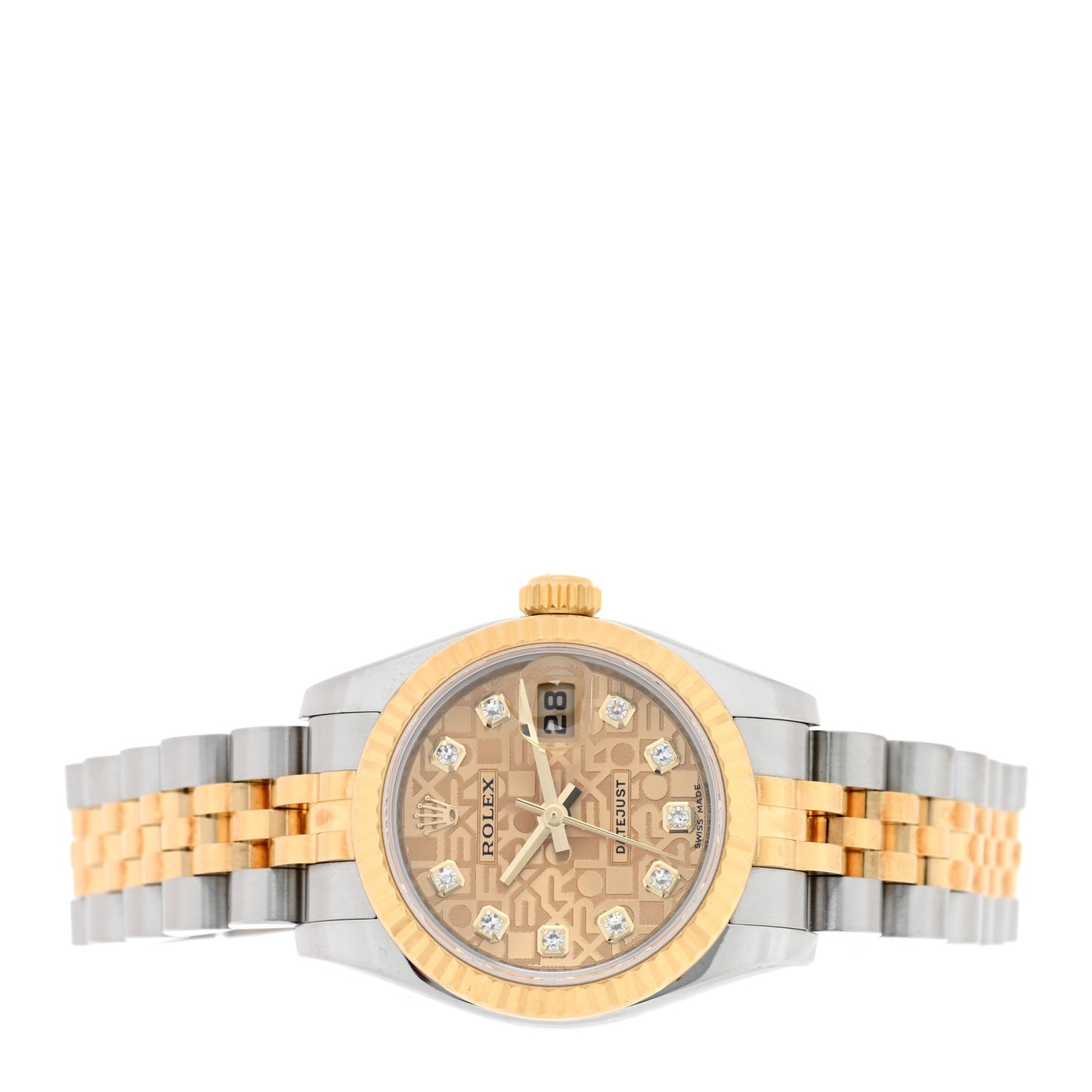 Stainless Steel 18K Yellow Gold Diamond 26mm Oyster Perpetual Datejust Watch Champagne Jubilee 179173