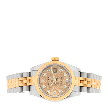 Rolex Stainless Steel 18K Yellow Gold Diamond 26mm Oyster Perpetual Datejust Watch Champagne Jubilee 179173 2 of 5