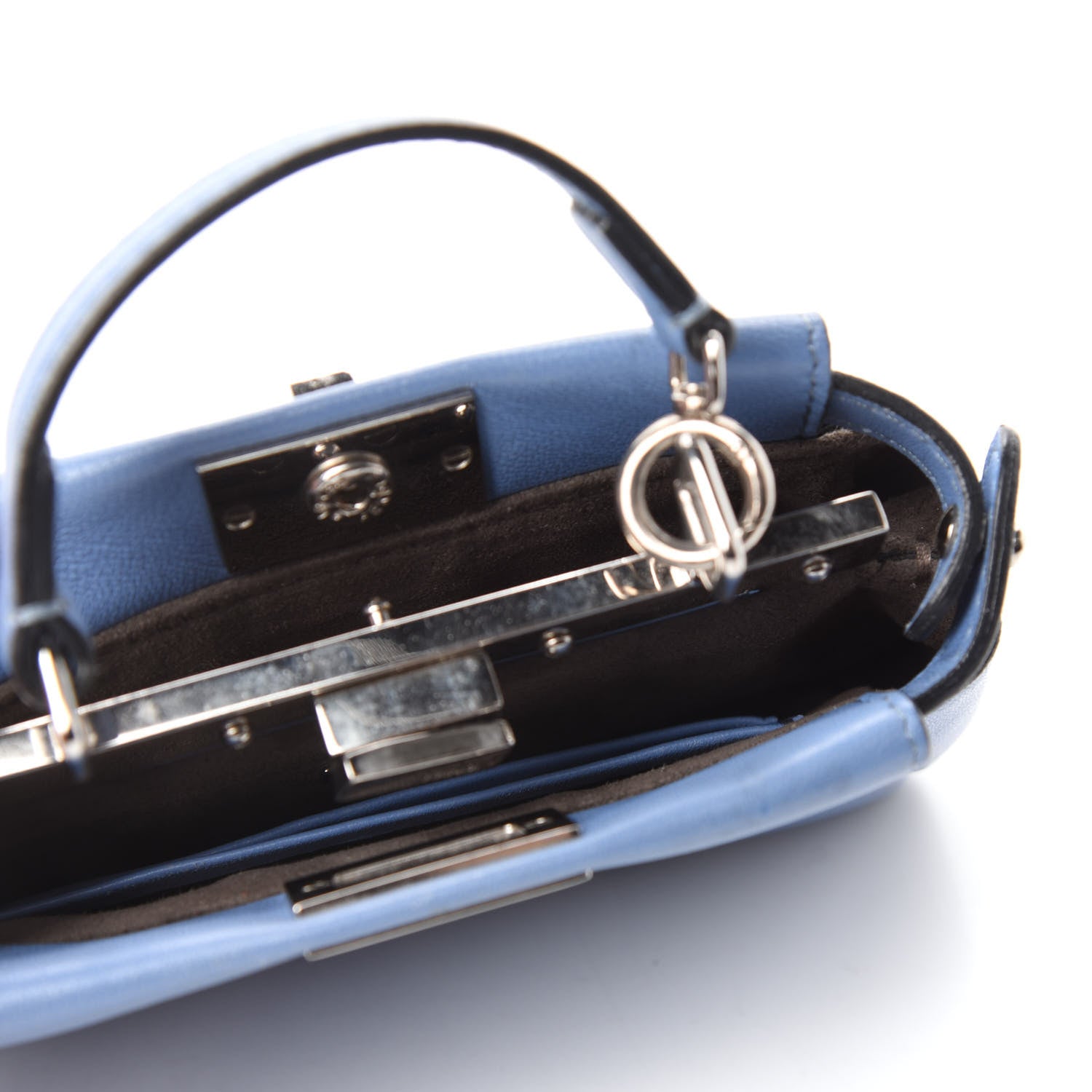 Fendi Shiny Nappa Micro Peekaboo Iconic Satchel Nebula 5 of 10